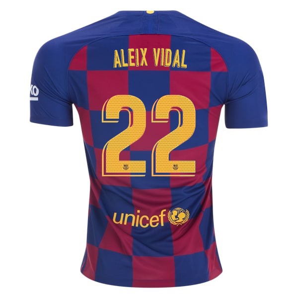 Camiseta Barcelona NO.22 Aleix Vidal Primera equipo 2019-20 Azul Rojo